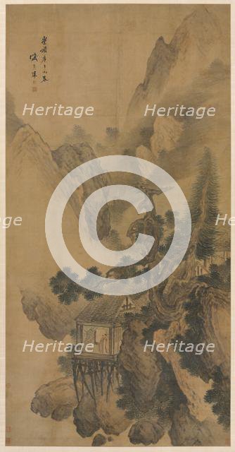 Lonely Retreat Overlooking a Misty Valley, 1630. Creator: Sheng Maoye (Chinese, active early 1600s).