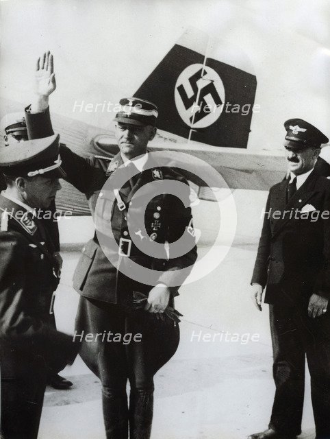 Viktor Lutze, commander of the SA, Munich Airport, Germany, 1934. Artist: Unknown