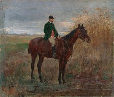 Study of a Rider on a Horse, 1880-1890. Creator: Ladislav Mednyanszky.