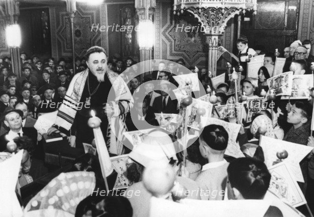 Simchat Torah at the Choral Temple, Bucharest, Romania, 1969. Artist: Unknown