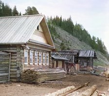 Peasant hut in the village of Martyanovo, 1912. Creator: Sergey Mikhaylovich Prokudin-Gorsky.