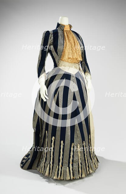 Walking dress, French, ca. 1885. Creators: House of Worth, Charles Frederick Worth.
