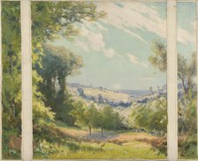 Esquisse pour l'escalier d'honneur de la mairie de Bagneux : Paysage, c.1901. Creator: Eugene Bourgeois.