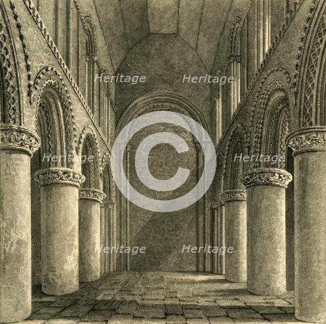 'Nave of Steyning Church', 1835. Creator: Unknown.