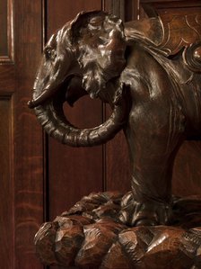 Carved elephant in the entrance hall, Cutlers' Hall, Warwick Lane, City of London, 2011. Artist: Derek Kendall.