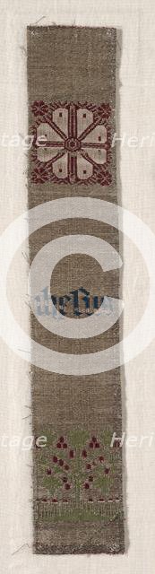 Fragment of a Band, 1300s - 1400s. Creator: Unknown.