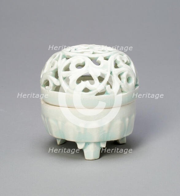 Covered Tripod Incense Burner (Censer) with Foliate Scrolls..., Northern Song dynasty (960-1127). Creator: Unknown.