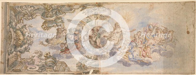Allegorical Design for a Ceiling Fresco., 1650-1700. Creator: Unknown.