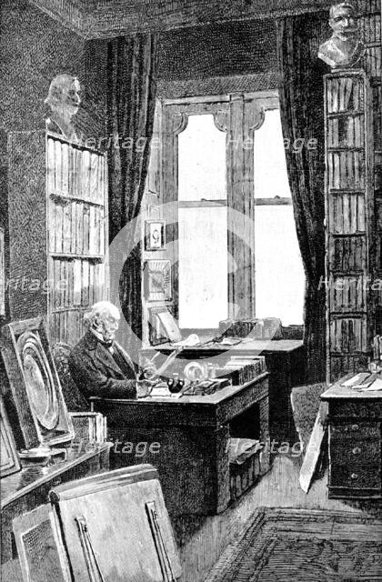 Mr. Gladstone in his library at Hawarden Castle, 1898. Creator: Unknown.