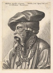 Bearded man with chain necklace, 1647. Creator: Wenceslaus Hollar.