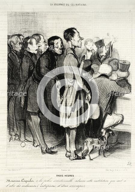 Trois heures, 1839. Creator: Honore Daumier.