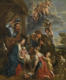 The Adoration of the Shepherds, 1653. Creator: Jacob Jordaens I.