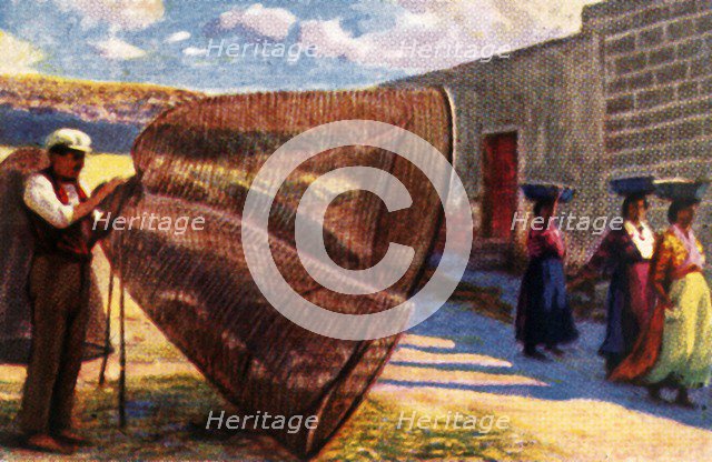 Drying the nets, Malta, c1928. Creator: Unknown.