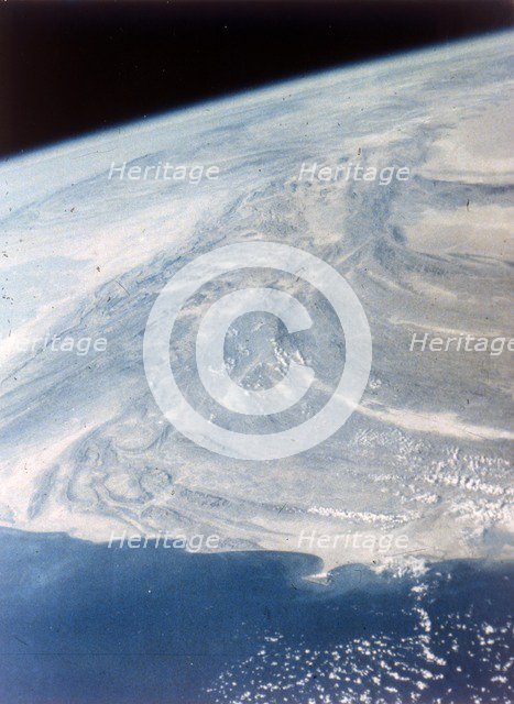 India-Pakistan boundary seen from aboard the second Space Shuttle flight, November 1981. Creator: NASA.