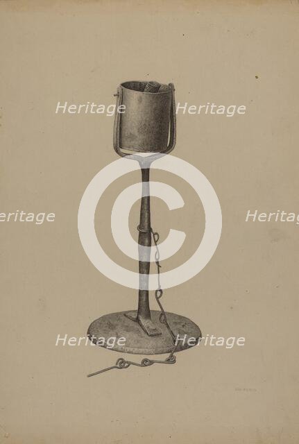 Pennsylvania Fat Lamp, c. 1940. Creator: Milton Grubstein.