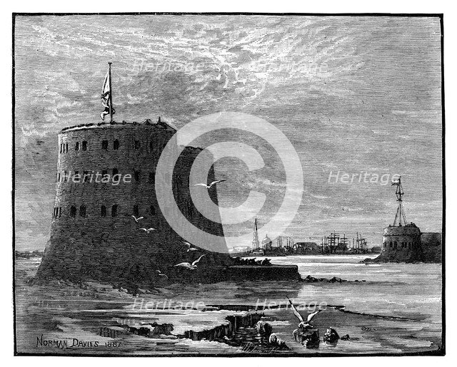 Alexander and the Peter the Great Forts, Cronstadt, Russia, 1887.Artist: Norman Davies