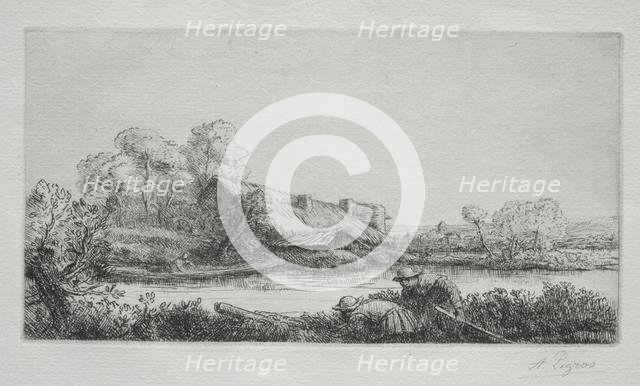 The Farm on the River (La Ferme Sur La Rivière: Effet Du Soir). Creator: Alphonse Legros (French, 1837-1911).