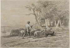 Shepherd and his Flock, n.d. Creator: Charles Emile Jacque.