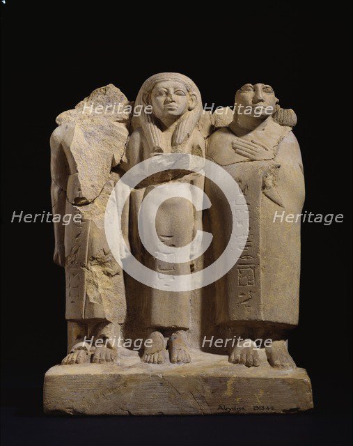 Group statuette of 3 figures, late XIIth dynasty - early XIIIth dynasty (c1800 BC-1700 BC). Artist: Unknown.