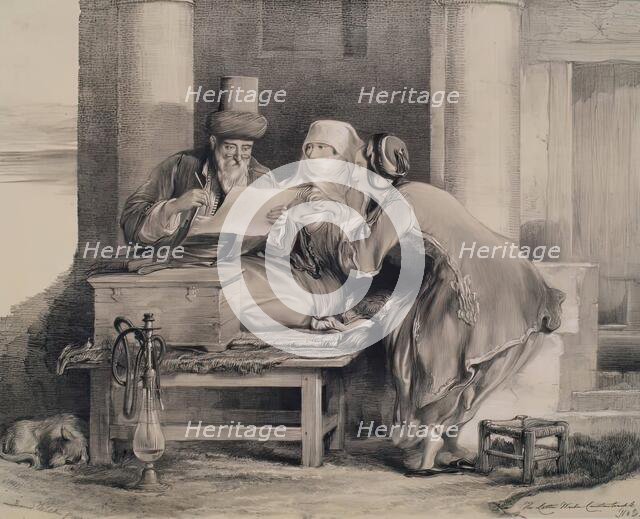 The Letter Writer Constantinople, 1840. Creator: Joseph Nash.