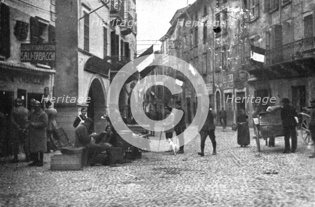Inter-allied Support; The men get acquainted with their new temporary quarters, 1917. Creator: Pelanda.