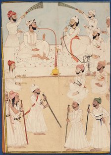 Raja Shamsher Sen of Mandi and Raja Ranjit Suket in Daurbar, between c1772 and c1773. Creator: Unknown.