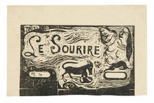 Fox, Busts of Two Women, and a Rabbit, headpiece for Le sourire, 1899/1900. Creator: Paul Gauguin.