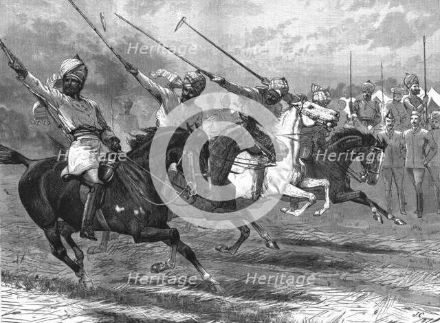 ''Military Life in India - Native Cavalry Tent-Pegging in Sections', 1890. Creator: Unknown.