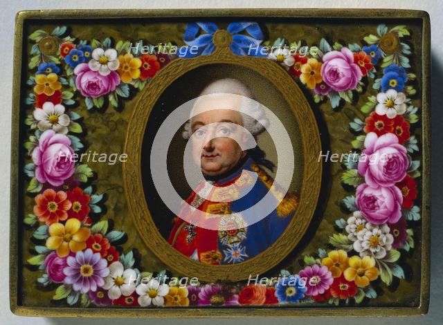 Snuff Box with Portrait of Charles I, Duke of Brunswick, c. 1770. Creator: Fürstenberg Porcelain Factory (German).