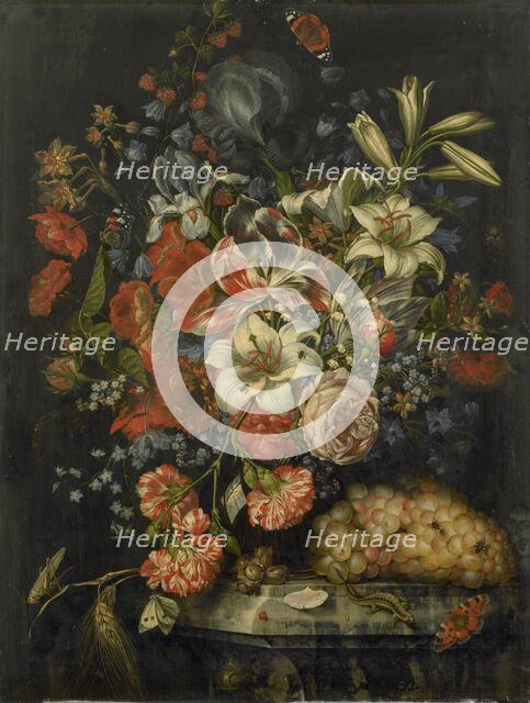 Still Life with Flowers and Fruit, 1671. Creator: Ottmar Elliger.