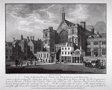 North-west view of Westminster Hall, London, 1808.                                      Artist: Thomas Hall