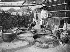 Clarifying sugar cane juce, Annam, Vietnam, 1922. Artist: Unknown