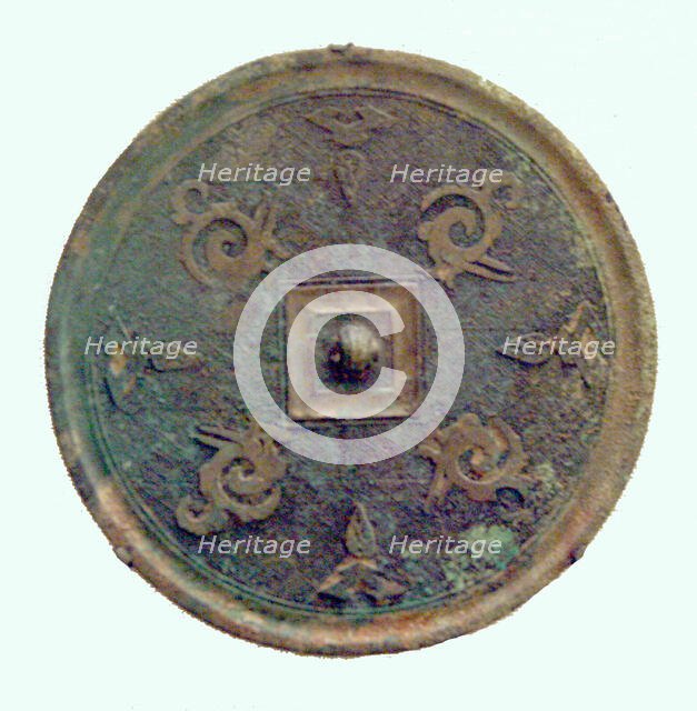 Mirror with Stylized Phoenixes and Petal Loenges, Eastern Zhou dynasty, 3rd/2nd century B.C. Creator: Unknown.