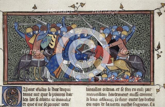 Charles Martel at the Battle of Tours, ca 1332-1350. Creator: Anonymous.
