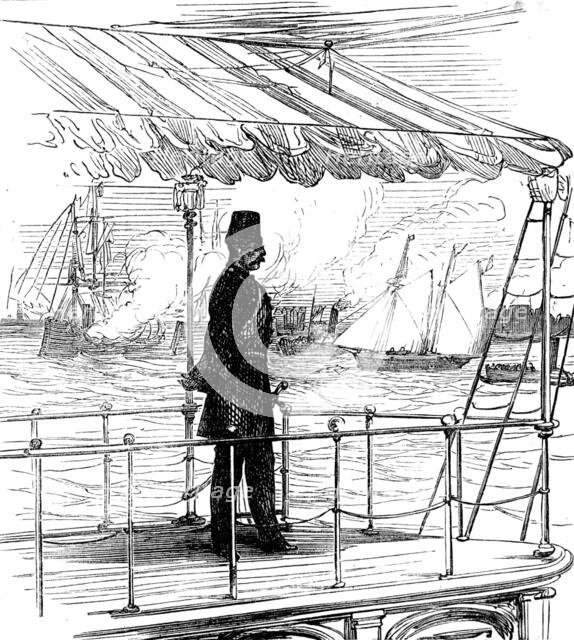 The Shah's last look at England, 1873. Creator: Unknown.