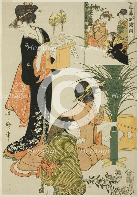 Act IV, from Treasury of the Loyal Retainers, Japan, c. 1801/02. Creator: Kitagawa Utamaro.