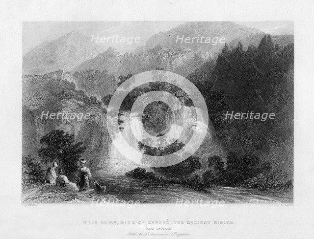 Beit-El-Ma, the site of the ancient city of Riblah, Israel, 1841.Artist: Henry Adlard