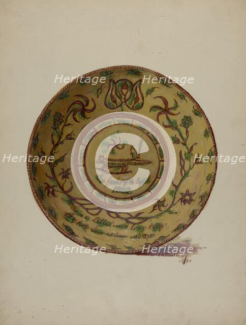 Pa. German Dish, 1937. Creator: Eugene Shellady.