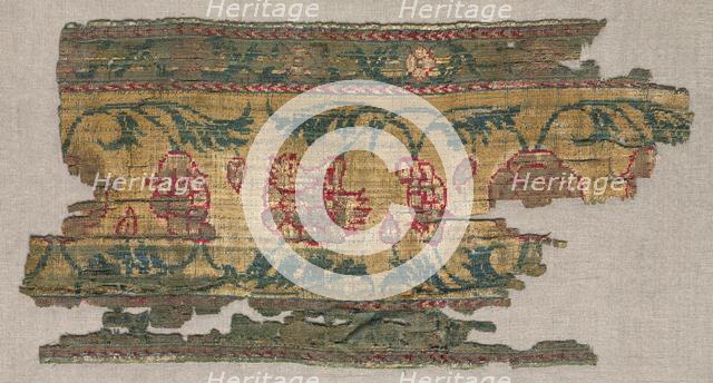 Fragment of the Border of a Velvet Carpet, 16th century. Creator: Unknown.