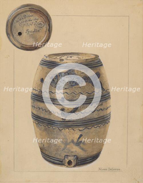 Wine Cask, c. 1936. Creator: Yolande Delasser.