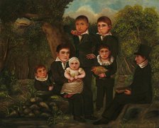 Abraham Clark and His Children, 1822. Creator: J. H..