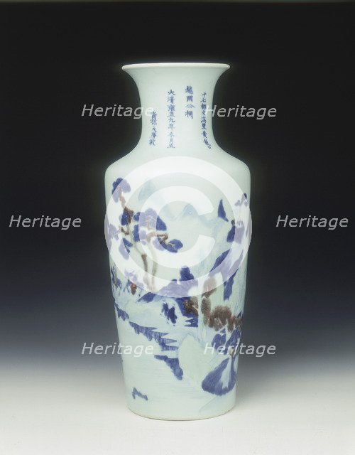 Vase with landscape, Yongzheng period, Qing dynasty, China, 1731. Artist: Unknown