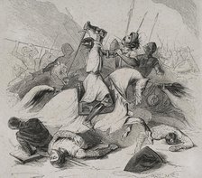 Battle of Araviana, (22 September 1359), War of the Two Peters..., Spain, 1853. Creator: Antonio Roca Sallent.