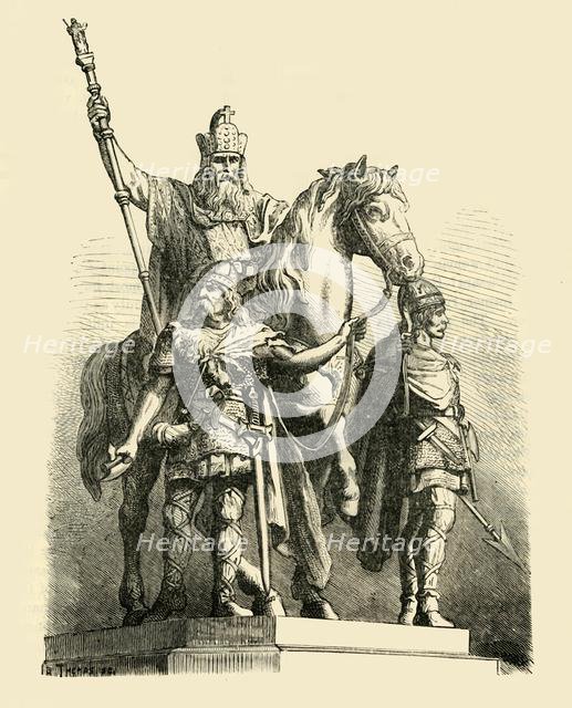 'Equestrian Statue of Charlemagne, Paris', 1890.   Creator: Unknown.