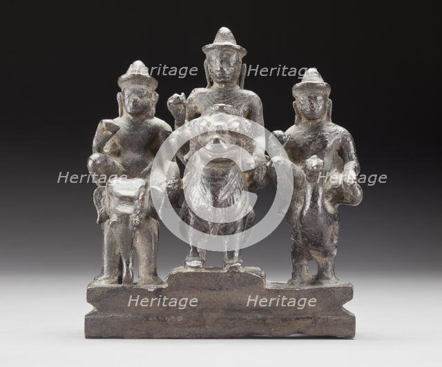 Ganesha, Shiva, and Karttikeya on Their Mounts, 13th century. Creator: Unknown.