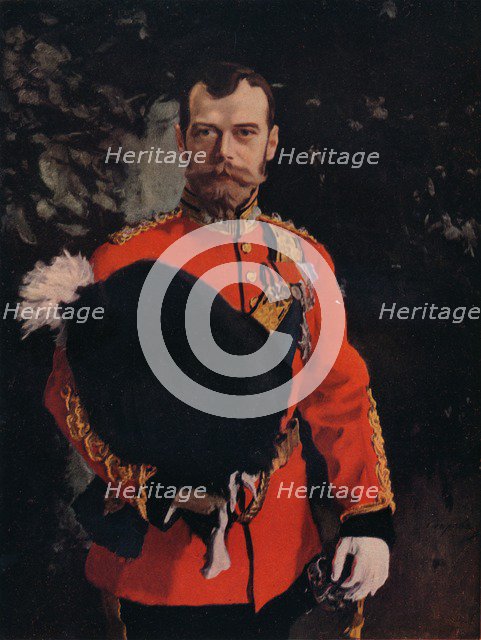'H.I.M. The Emperor Nicholas II. Colonel-in-Chief of the Royal Scots Greys', 1902. Artist: Valentin Serov.