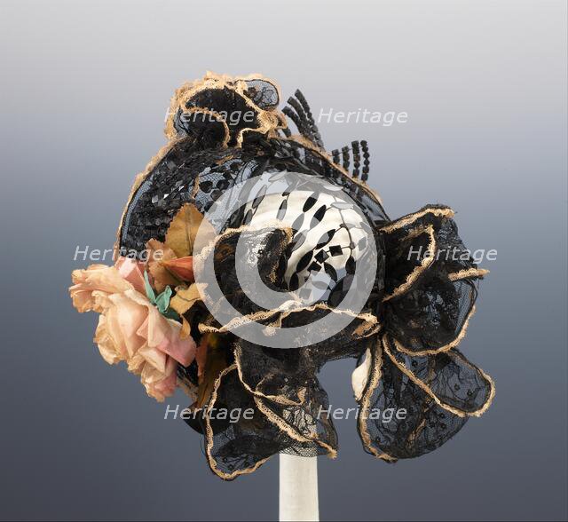 Evening bonnet, French, ca. 1895. Creator: Mme Carlier.