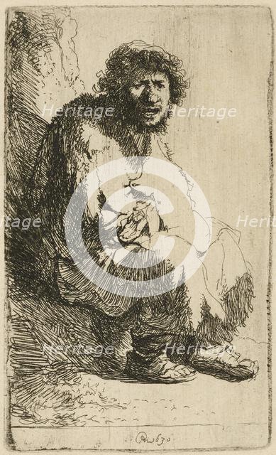 Beggar seated on a bank, 1630. Creator: Rembrandt Harmensz van Rijn.