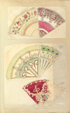 Five Designs for Decorated Plates, 1845-55. Creator: Alfred Crowquill.