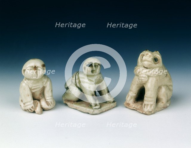 Three miniature figures, Northern Song dynasty, China, 960-1127. Artist: Unknown